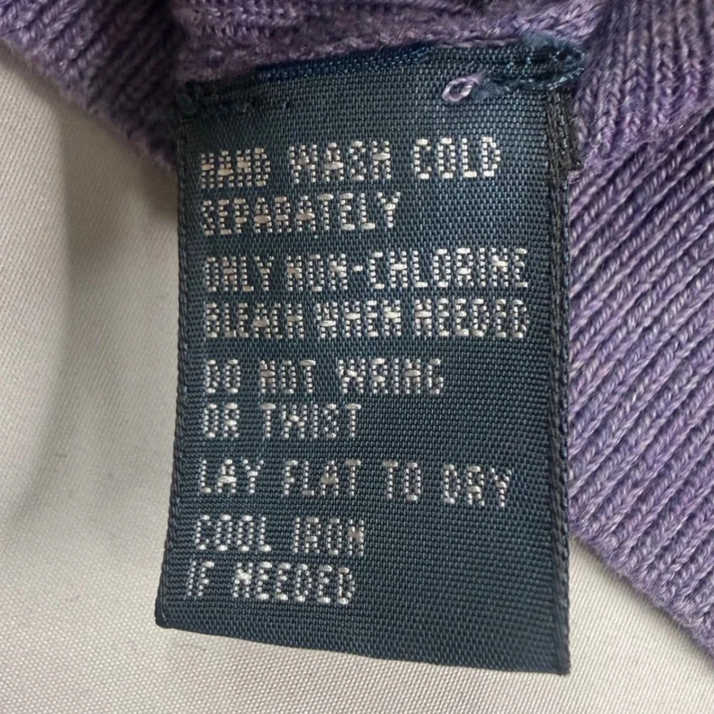 Polo Ralph Lauren V-Neck Sweater Mens XL Purple‎ Pima Cotton Long Sleeve Logo